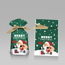Load image into Gallery viewer, 50Pcs Santa Gift Bag Candy Bag Snowflake Crisp Drawstring Bag
