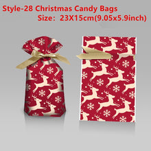 Load image into Gallery viewer, 50Pcs Santa Gift Bag Candy Bag Snowflake Crisp Drawstring Bag

