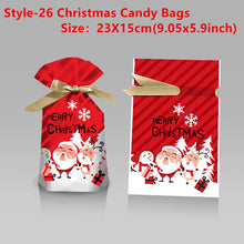 Load image into Gallery viewer, 50Pcs Santa Gift Bag Candy Bag Snowflake Crisp Drawstring Bag
