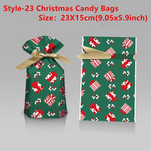 Load image into Gallery viewer, 50Pcs Santa Gift Bag Candy Bag Snowflake Crisp Drawstring Bag
