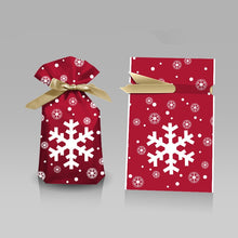 Load image into Gallery viewer, 50Pcs Santa Gift Bag Candy Bag Snowflake Crisp Drawstring Bag
