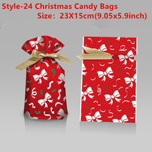 Load image into Gallery viewer, 50Pcs Santa Gift Bag Candy Bag Snowflake Crisp Drawstring Bag

