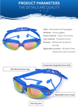 Load image into Gallery viewer, Professional swimming goggles with earplugs, electroplated waterproof silica gel
