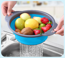 Load image into Gallery viewer, Foldable Drain Basket Colander Fruit Vegetable Washing Basket
