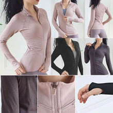 Load image into Gallery viewer, Women Tight Sports Quick Dry Coat Elastic Fit Yoga Coat
