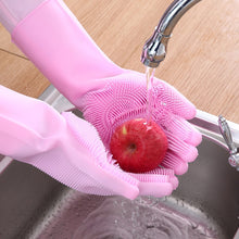 Load image into Gallery viewer, 1Pair Dishwashing Cleaning Gloves Magic Silicone Rubber Dish Washing Glove
