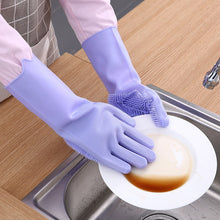 Load image into Gallery viewer, 1Pair Dishwashing Cleaning Gloves Magic Silicone Rubber Dish Washing Glove
