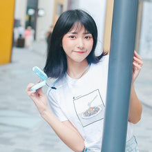 Load image into Gallery viewer, Mini Folding Desk Fan Lazy Hanging Neck Fan with String
