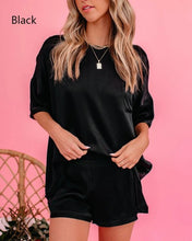 Load image into Gallery viewer, Two-piece Silk Satin Pure Color Pajamas Suit
