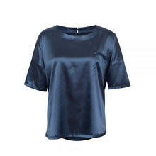 Load image into Gallery viewer, Two-piece Silk Satin Pure Color Pajamas Suit
