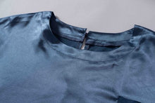 Load image into Gallery viewer, Two-piece Silk Satin Pure Color Pajamas Suit
