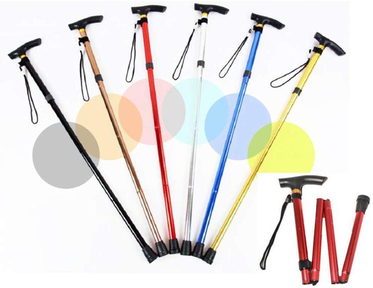 Aluminum Alloy Five-section Folding Walking Sticks Crutches