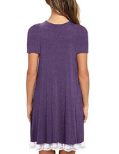 Load image into Gallery viewer, Women Summer O-neck Short Sleeve Lace Dress with Pocket
