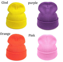 Load image into Gallery viewer, 2 Psc winter warm solid color knitted hat
