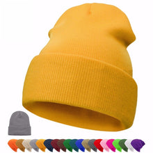 Load image into Gallery viewer, 2 Psc winter warm solid color knitted hat
