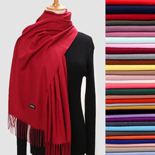 Load image into Gallery viewer, Ladies Winter Pure Cashmere Scarf Shawl Wrap Blanket Female 200*70cm
