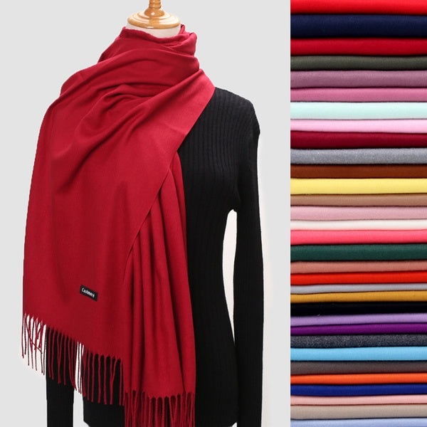 Ladies Winter Pure Cashmere Scarf Shawl Wrap Blanket Female 200*70cm