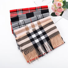 Load image into Gallery viewer, Winter Fashion Plaid Fringed Cashmere Blanket Premium Scarf

