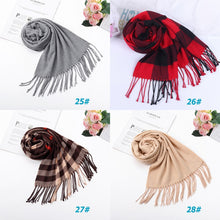 Load image into Gallery viewer, Winter Fashion Plaid Fringed Cashmere Blanket Premium Scarf
