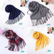 Load image into Gallery viewer, Winter Fashion Plaid Fringed Cashmere Blanket Premium Scarf

