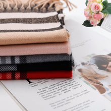 Load image into Gallery viewer, Winter Fashion Plaid Fringed Cashmere Blanket Premium Scarf
