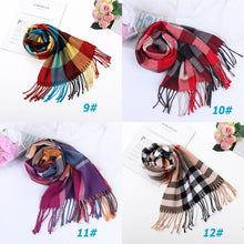 Load image into Gallery viewer, Winter Fashion Plaid Fringed Cashmere Blanket Premium Scarf
