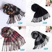 Load image into Gallery viewer, Winter Fashion Plaid Fringed Cashmere Blanket Premium Scarf
