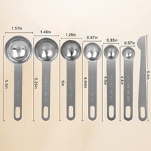 Load image into Gallery viewer, Stainless Steel Magnetic Measuring Spoon Set of 7 Pieces
