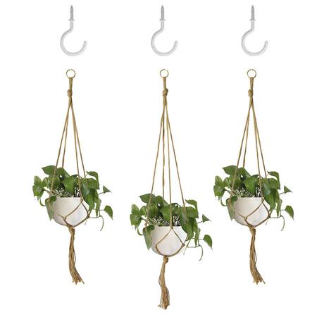 3 Pack Hanging Garden Plant Pot Net with Hooks