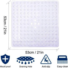 Load image into Gallery viewer, Square Shower Mats Non Slip Bath Mat with with Drain Holes
