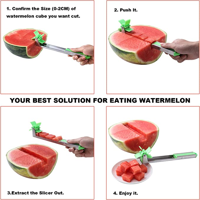 Stainless Steel Watermelon Slicer Cutter Knife with Melon Baller Scoop Extra
