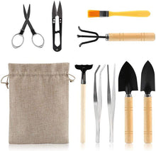 Load image into Gallery viewer, 9 Pieces / Set Mini gardening tools 1 set digging weeder rake with storage bag
