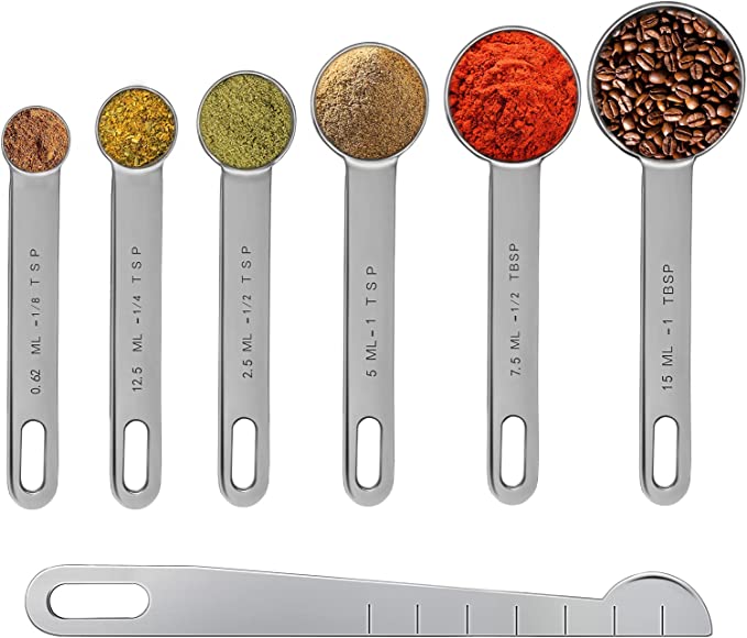 Stainless Steel Magnetic Measuring Spoon Set of 7 Pieces