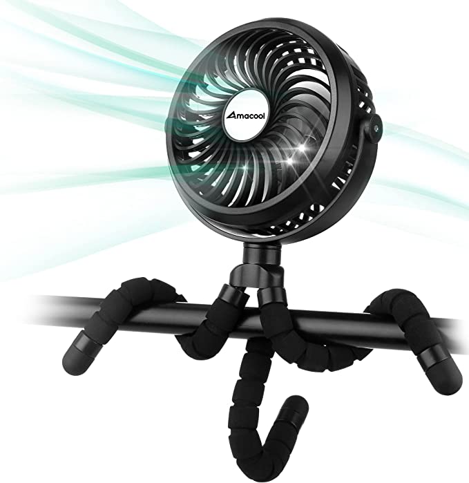 The tripod can be deformed at will, and the small fan can be rotated 360°