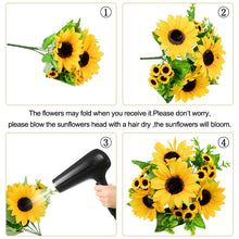 Load image into Gallery viewer, 7Branch Artificial Sunflower Bouquet Silk Fake Sunflowers
