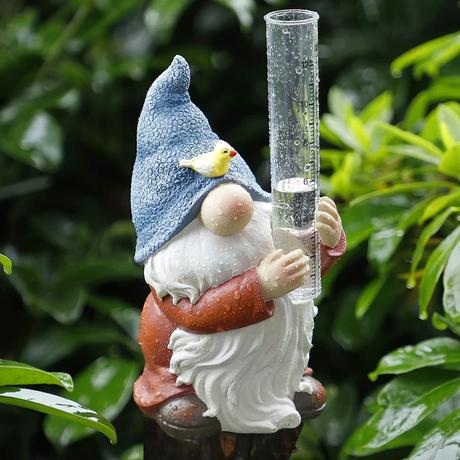 Resin Gnome Rain Gauges Garden Statue