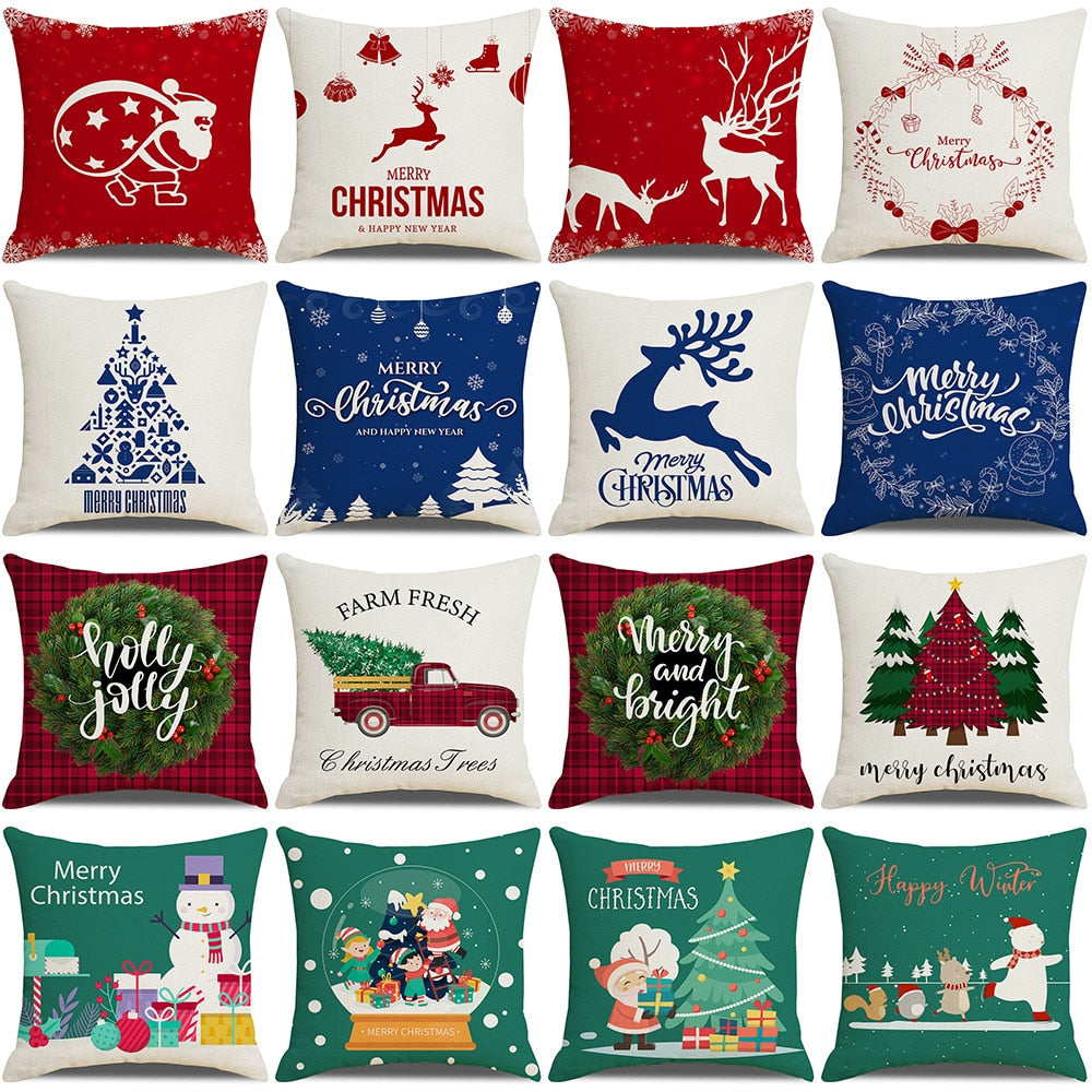 A set of 4-piece 18x18in Christmas Pillow Covers