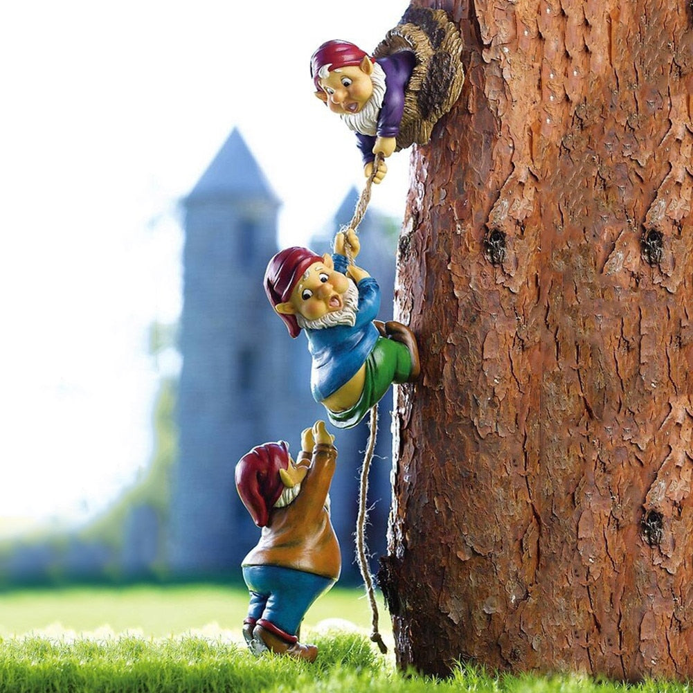 Climbing Gnomes Tree Hugger Decor Garden