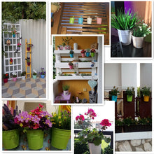 Load image into Gallery viewer, Fashionable and colorful vertical metal flowerpot hanging bucket
