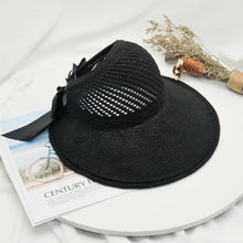 Load image into Gallery viewer, Summer Female Sun Hats Big Brim Classic Bowknot Foldable Fashion Straw Hat
