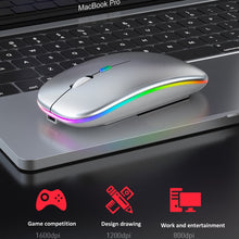 Load image into Gallery viewer, RGB Wireless Mouse Bluetooth Mouse Gamer Rechargeable
