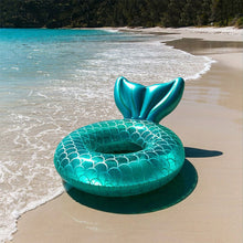 Load image into Gallery viewer, Rooxin mermaid inflatable swimming ring with backrest
