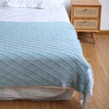 Load image into Gallery viewer, Nordic knitted tassel sofa blanket nap blanket
