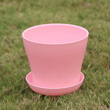 Load image into Gallery viewer, Color durable resin flowerpot with tray drain hole
