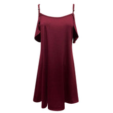 Load image into Gallery viewer, Women&#39;s Summer Dresses Casual Dress Cold Shoudler Robe Ruffle Sleeves Dresses
