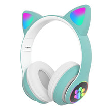 Load image into Gallery viewer, Stn28 wireless Bluetooth 5.0 cute cat claw cat ear color lamp headset
