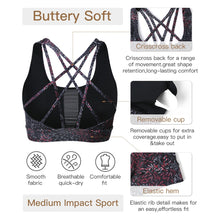 Load image into Gallery viewer, Push Up Sports Bra Women&#39;s Tracksuit Cross Straps Wireless Padded Gym Bra
