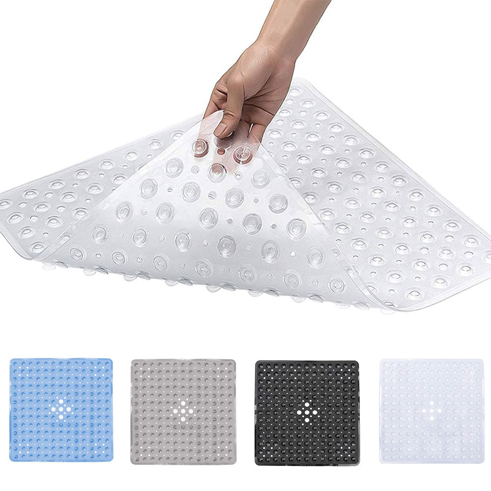 Square Shower Mats Non Slip Bath Mat with with Drain Holes