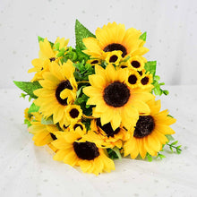 Load image into Gallery viewer, 7Branch Artificial Sunflower Bouquet Silk Fake Sunflowers
