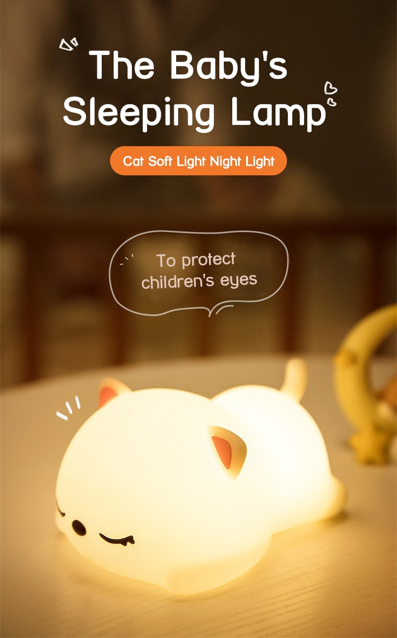 USB rechargeable silicone night light with remote control